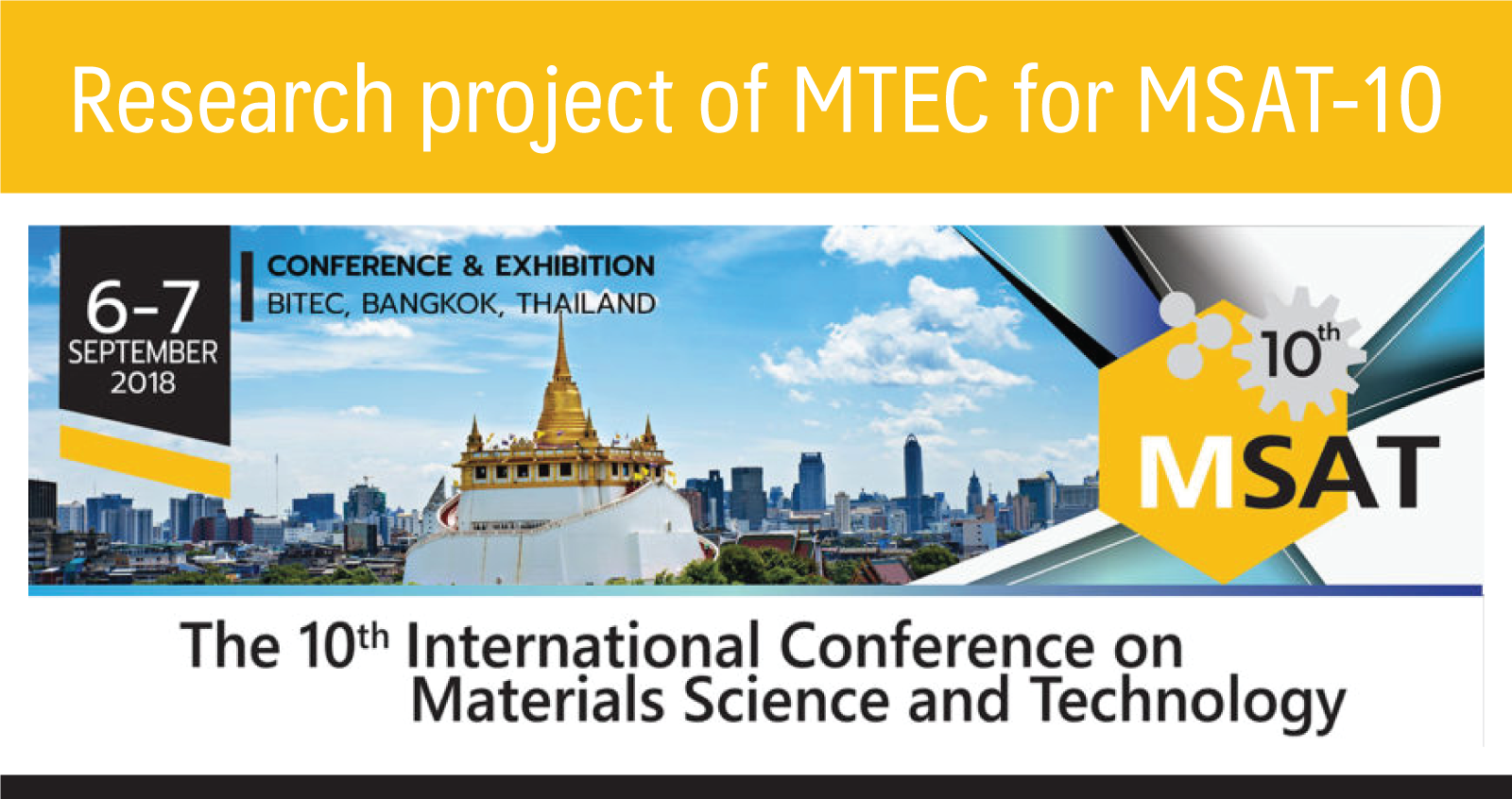 Research Project Of MTEC For MSAT-10 | MTEC A Member Of NSTDA